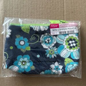 Thirty-One Mini Zipper Pouch with Floral Design 6 x 8 sealed